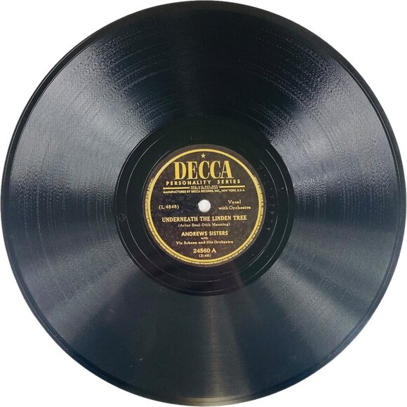 Andrews Sisters 78 RPM Record Decca 24560 Underneath The Linden Tree You Was - Picture 1 of 4